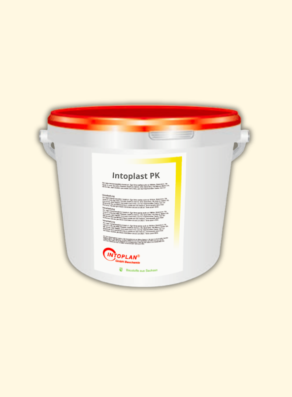 Putzgrundierung – Intoplast PG von Intoplan ist ein weiß pigmentiertes, lösemittelfreies und quarzhaltiges gebrauchsfertiges Grundiermittel.